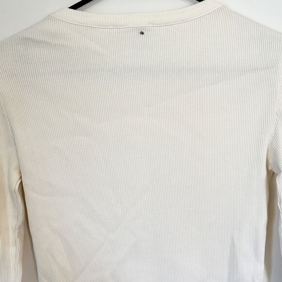 NWT Madewell Vintage Ivory Garment-Dyed Ribbed Cardigan Tee - Size: Extra Small - Picture 6 of 13